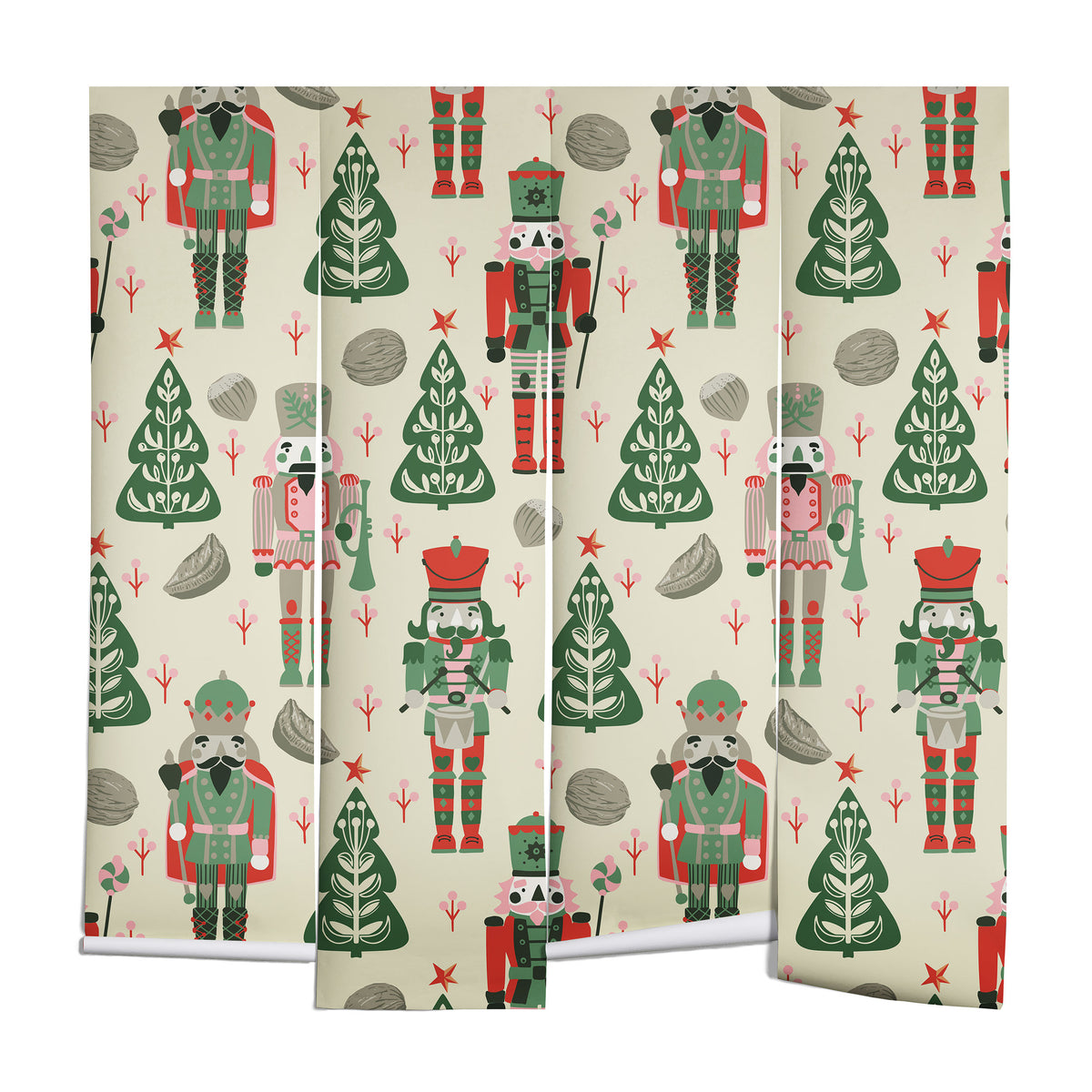 Festive Nutcracker Pattern Wall Mural Gallery Image 1