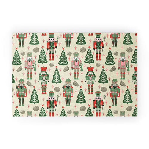 Festive Nutcracker Pattern Welcome Mat Gallery Image 1