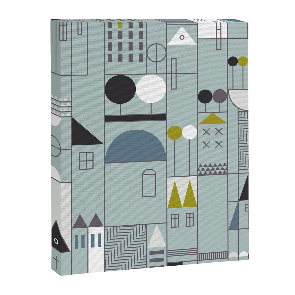 City life blocks blue teal Canvas Print Gallery Image 6