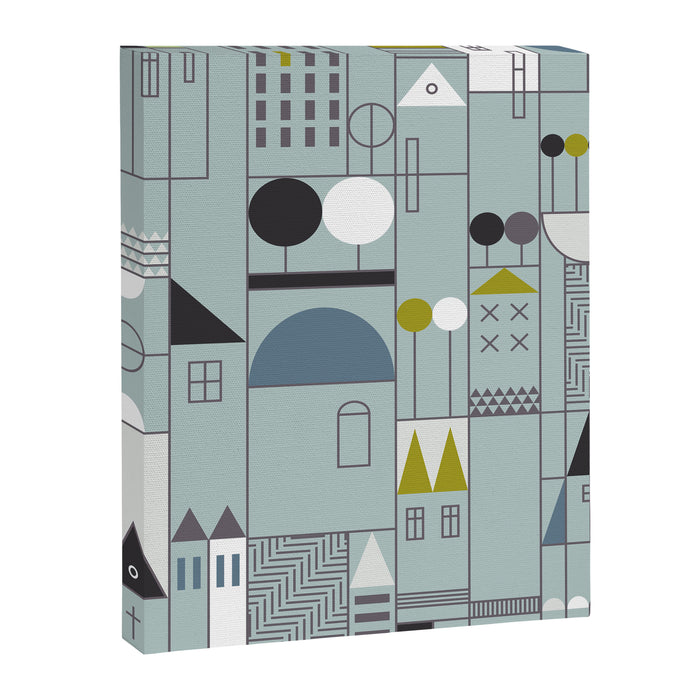 City life blocks blue teal Canvas Print Gallery Image 1