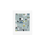 City life blocks blue teal Art Print Gallery Image 1