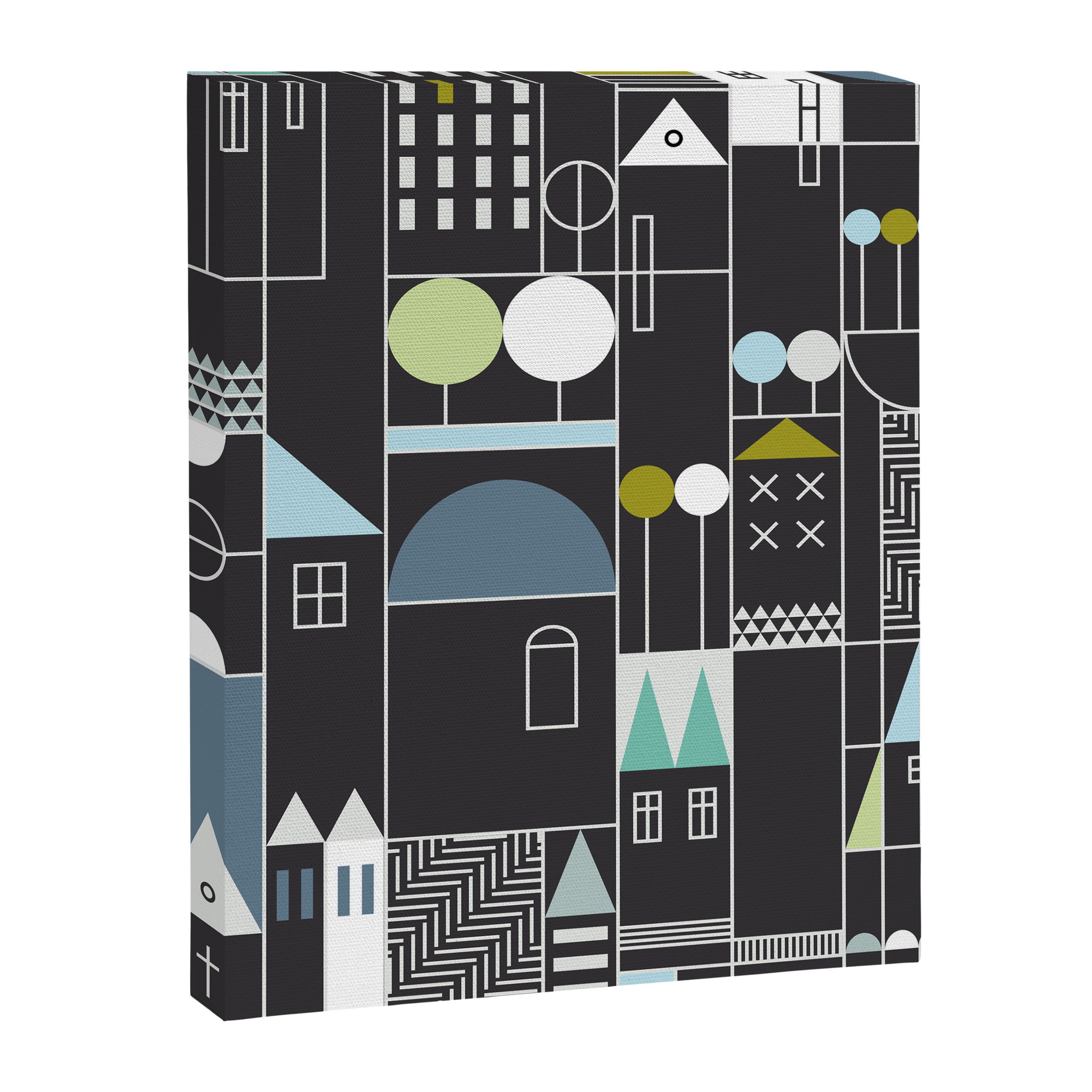 City life blocks moonless night Canvas Print Gallery Image 6