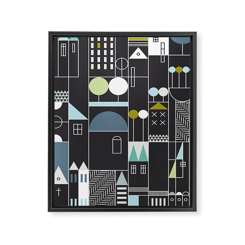 City life blocks moonless night Framed Canvas Print Gallery Image 6