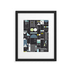 City life blocks moonless night Framed Art Print Gallery Image 5