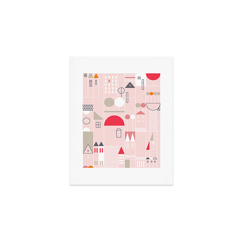 City life blocks pearl pink Art Print Gallery Image 1
