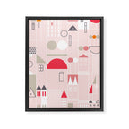 City life blocks pearl pink Framed Canvas Print Gallery Image 6