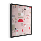 City life blocks pearl pink Framed Canvas Print Gallery Image 2