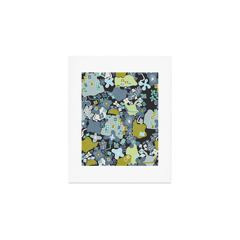 City life botanical park moonless night Art Print Gallery Image 1