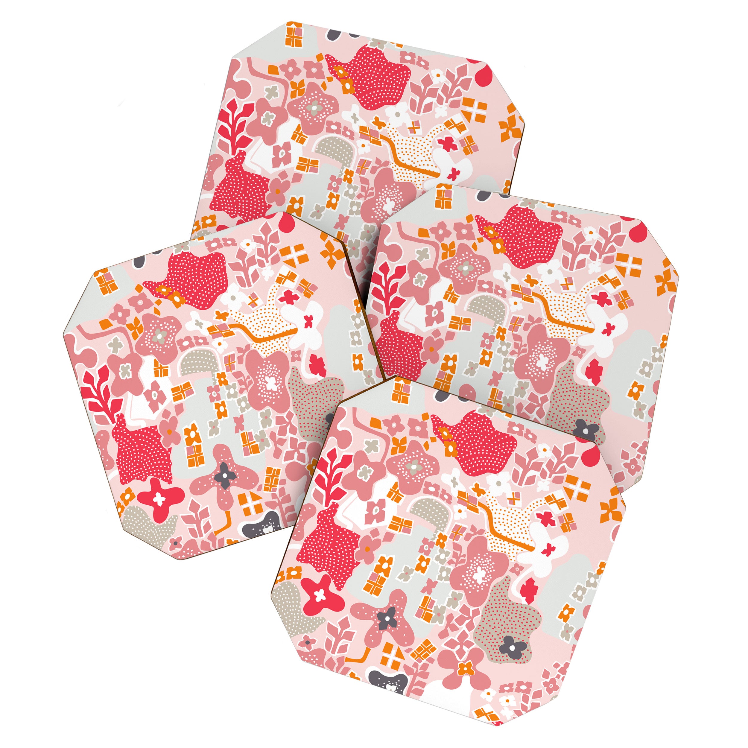 City life botanical park pearl pink Coaster Gallery Image 1