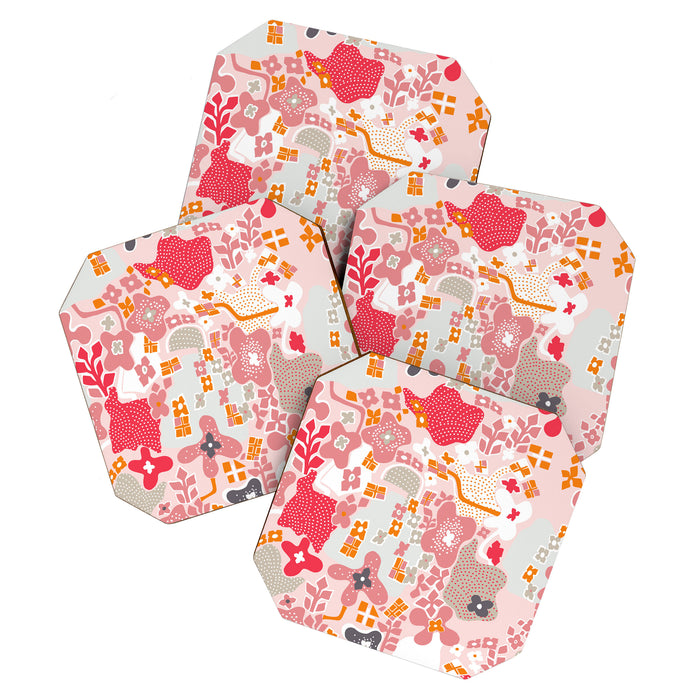 City life botanical park pearl pink Coaster Gallery Image 1