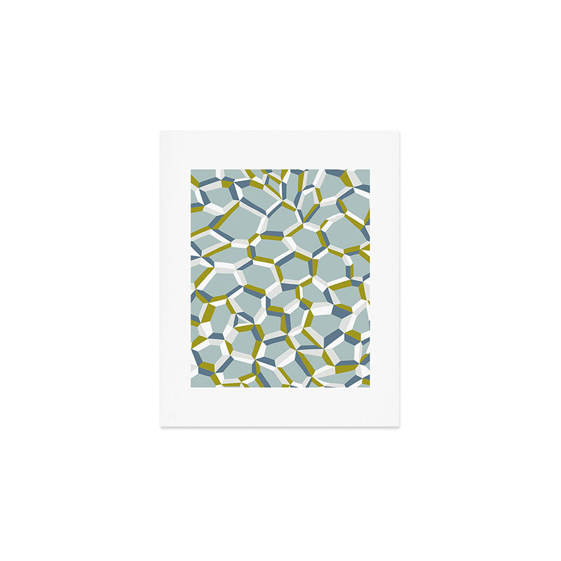 City life connections blue teal Art Print Gallery Image 1