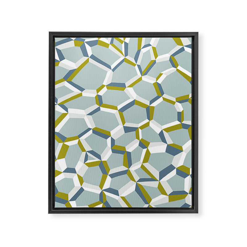City life connections blue teal Framed Canvas Print Gallery Image 8