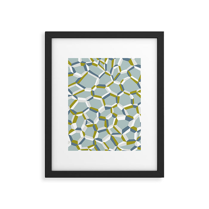 City life connections blue teal Framed Art Print Gallery Image 1