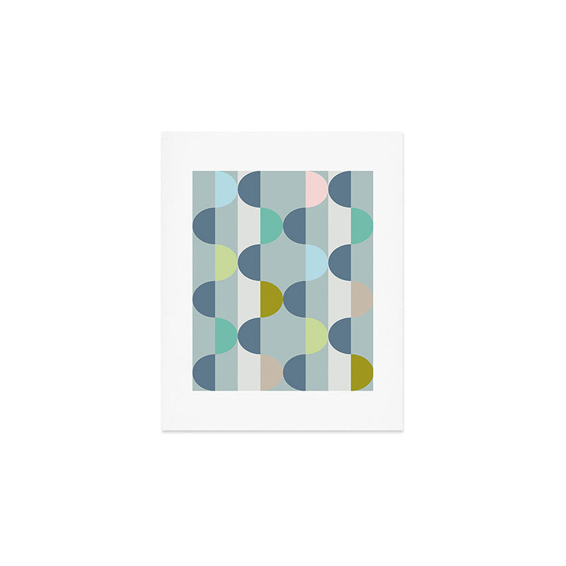 City life facade blue teal Art Print Gallery Image 1