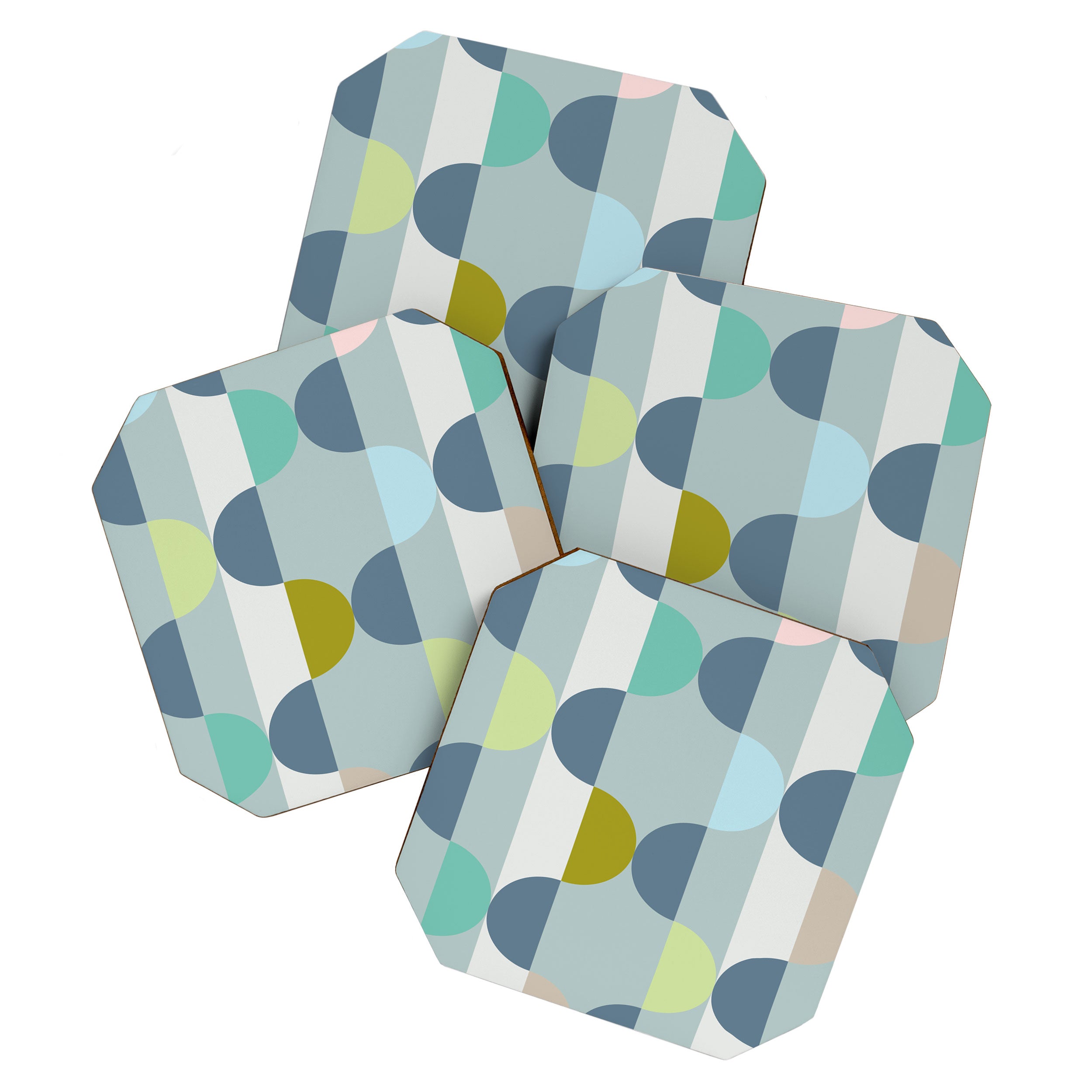 City life facade blue teal Coaster Gallery Image 1