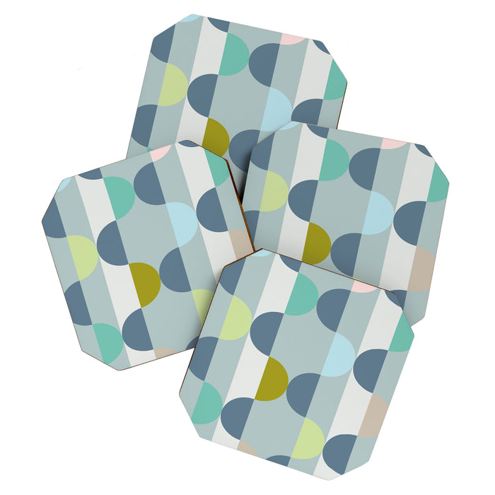 City life facade blue teal Coaster Gallery Image 1