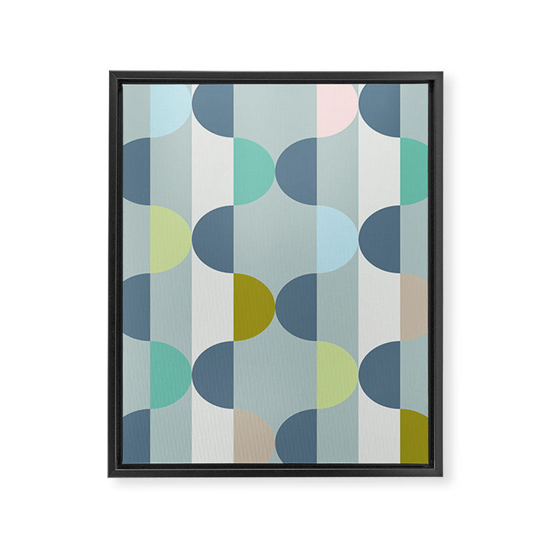 City life facade blue teal Framed Canvas Print Gallery Image 6