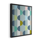 City life facade blue teal Framed Canvas Print Gallery Image 2