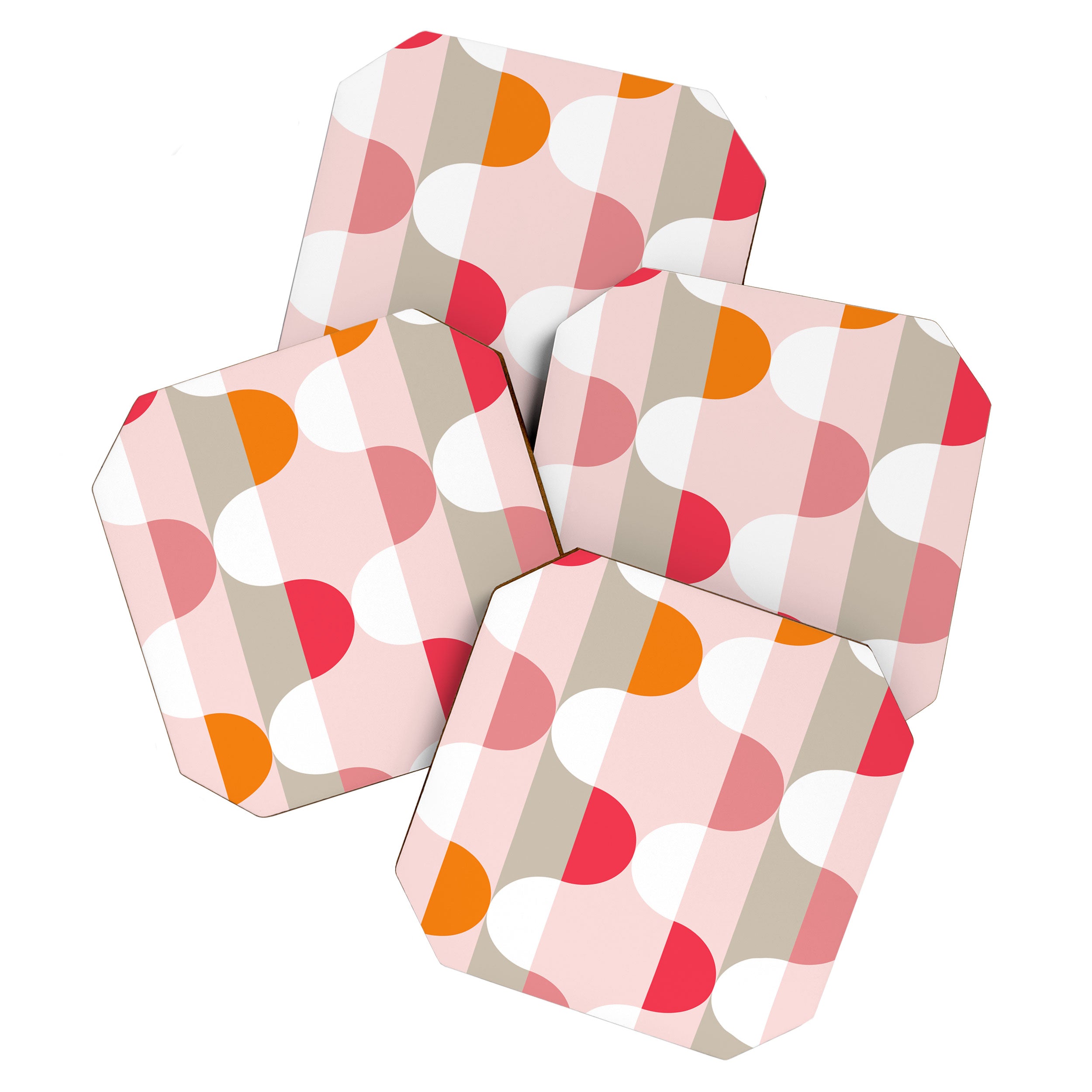 City life facade pearl pink Coaster Gallery Image 1