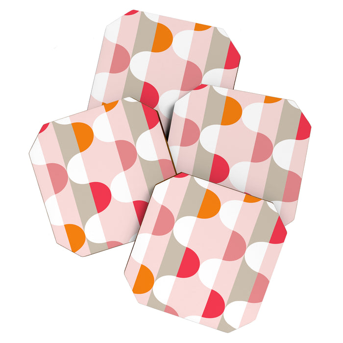 City life facade pearl pink Coaster Gallery Image 1
