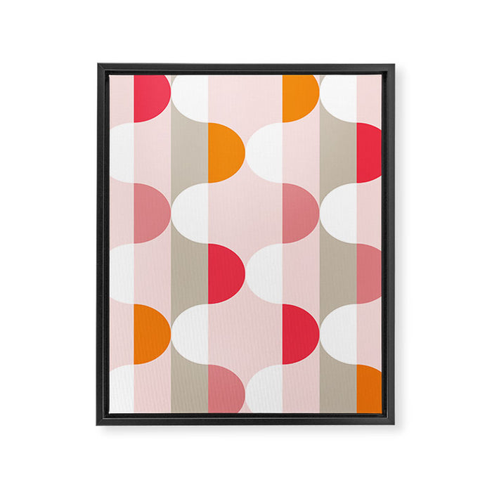 City life facade pearl pink Framed Canvas Print Gallery Image 1