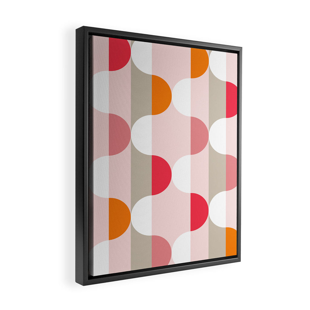 City life facade pearl pink Framed Canvas Print Gallery Image 2