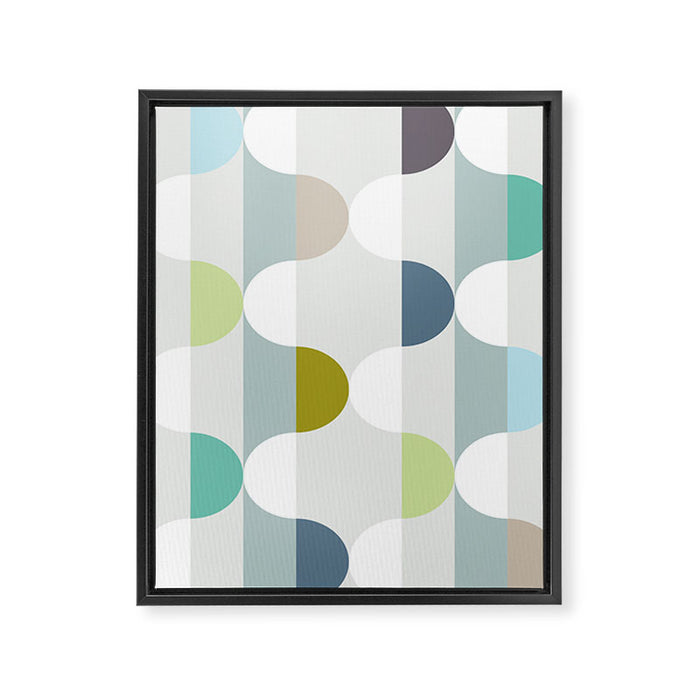 City life facade soft grey Framed Canvas Print Gallery Image 1