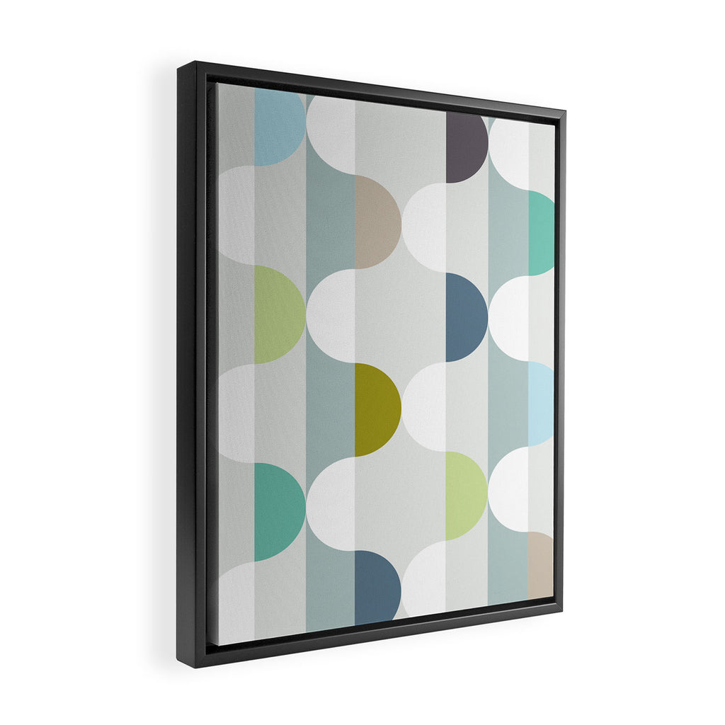 City life facade soft grey Framed Canvas Print Gallery Image 2