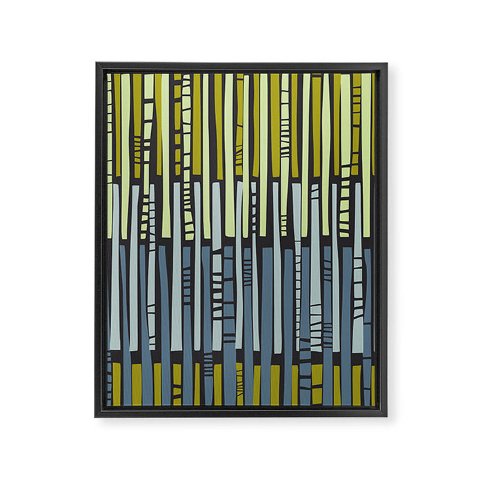 City life geometrics beams moonless night Framed Canvas Print Gallery Image 1