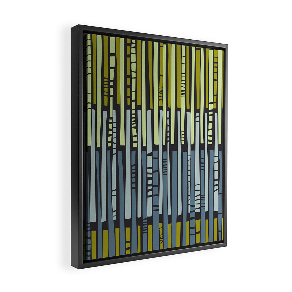 City life geometrics beams moonless night Framed Canvas Print Gallery Image 2
