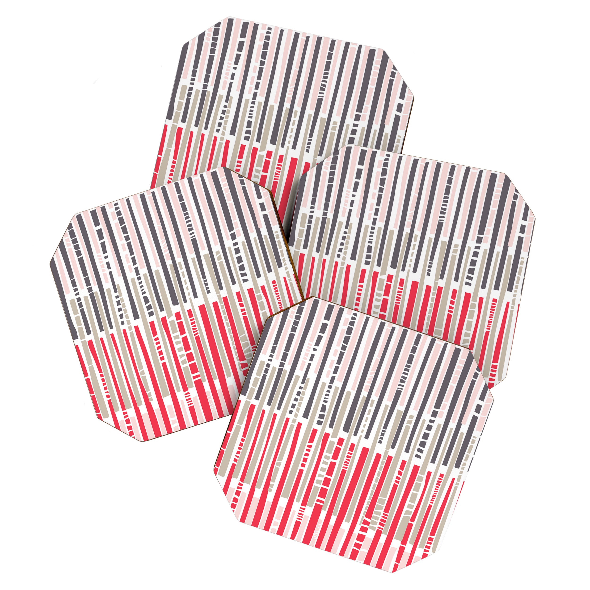 City life geometrics beams pearl pink Coaster Gallery Image 1