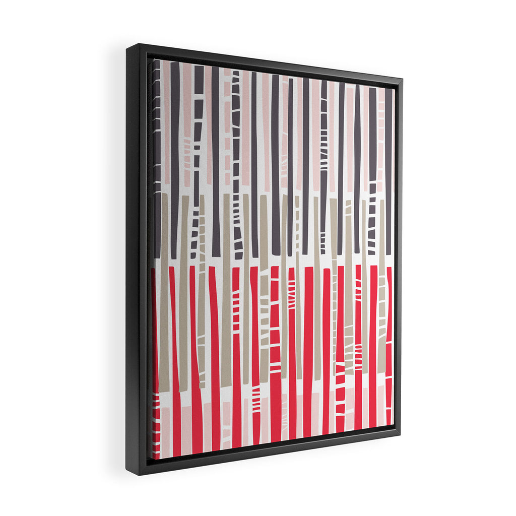 City life geometrics beams pearl pink Framed Canvas Print Gallery Image 2