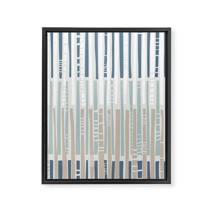City life geometrics beams soft grey Framed Canvas Print Gallery Image 1