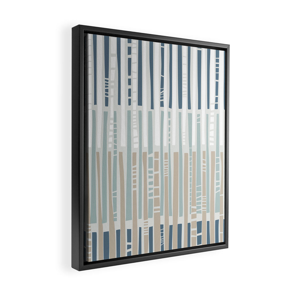 City life geometrics beams soft grey Framed Canvas Print Gallery Image 2