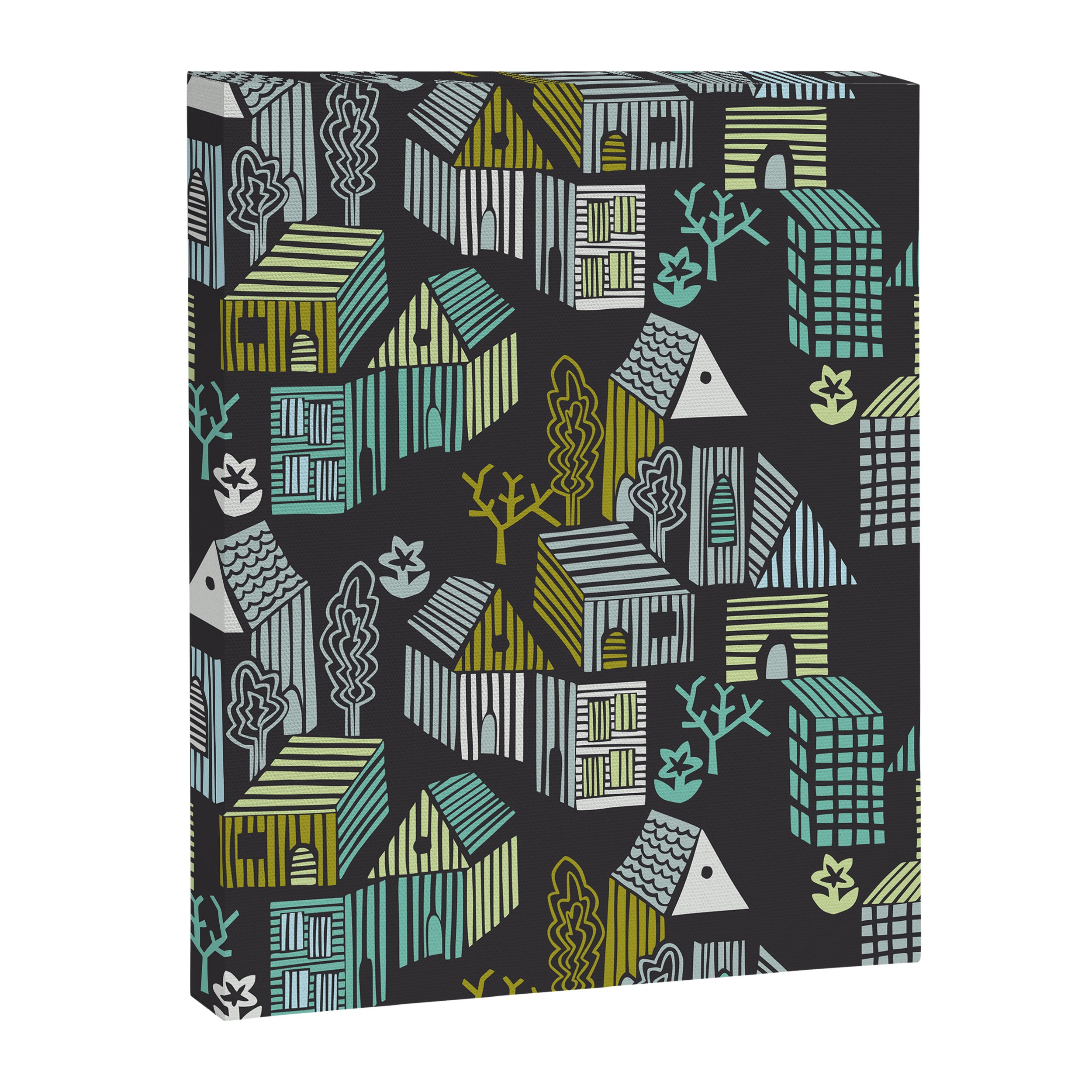City life neighborhood moonless night Canvas Print Gallery Image 6