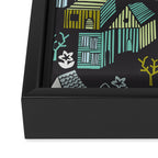 City life neighborhood moonless night Framed Canvas Print Gallery Image 3