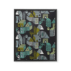 City life neighborhood moonless night Framed Canvas Print Gallery Image 6