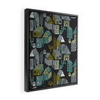 City life neighborhood moonless night Framed Canvas Print Gallery Image 2