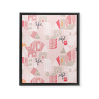 City life neighborhood pearl pink Framed Canvas Print Gallery Image 6
