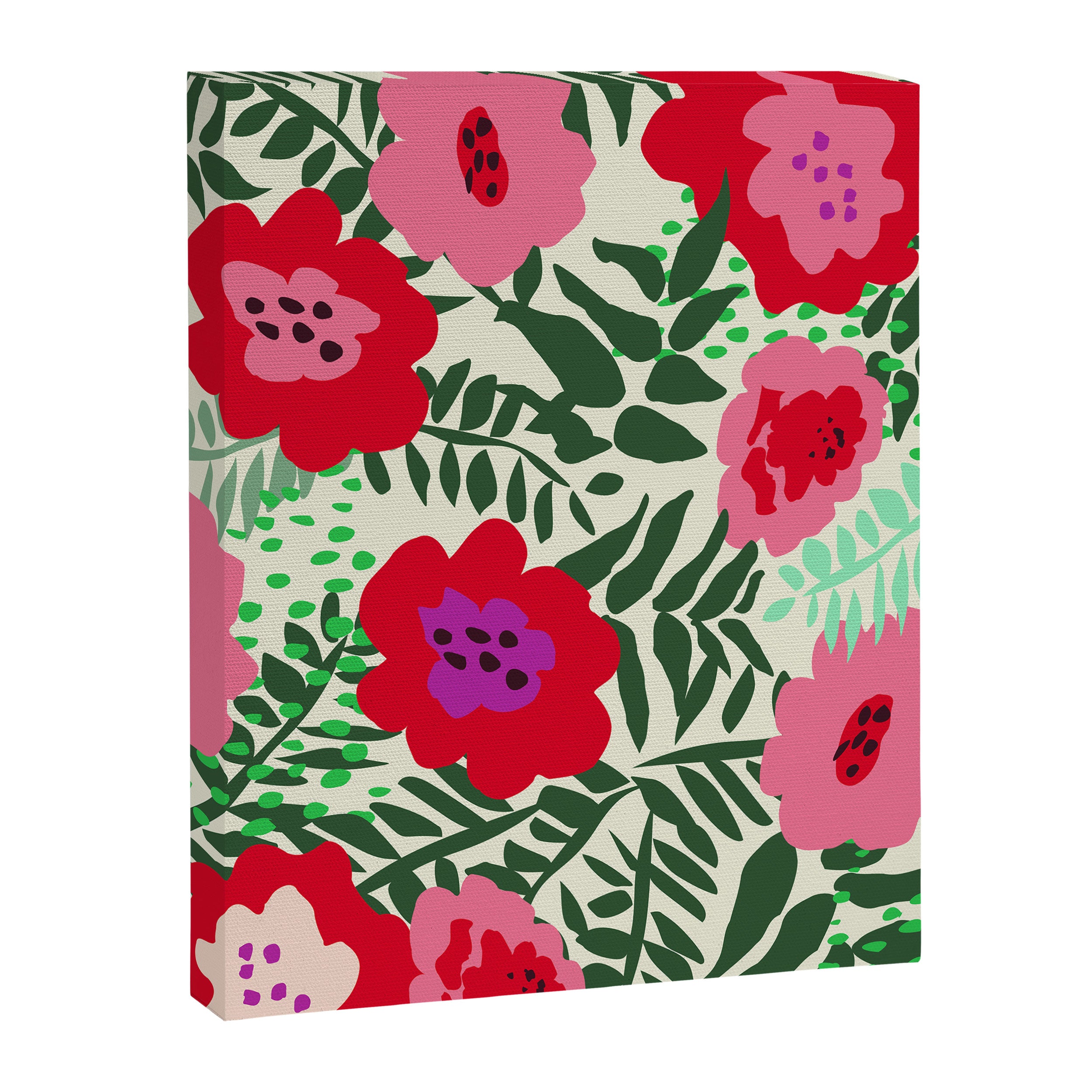 color matters: happy florals in pink light backround Canvas Print Gallery Image 6