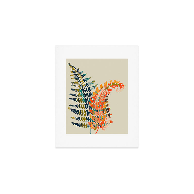 colorful fern leaves Art Print Gallery Image 1