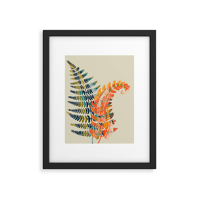 colorful fern leaves Framed Art Print Gallery Image 1