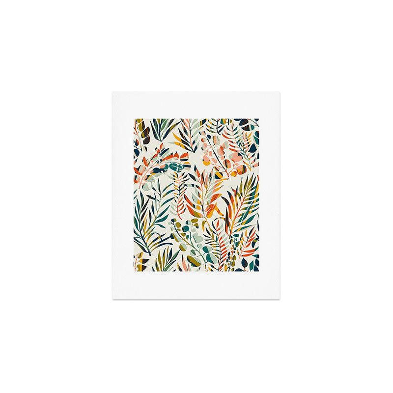 colorful leaves pattern Art Print Gallery Image 1