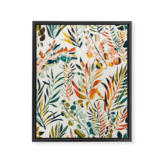 colorful leaves pattern Framed Canvas Print Gallery Image 1