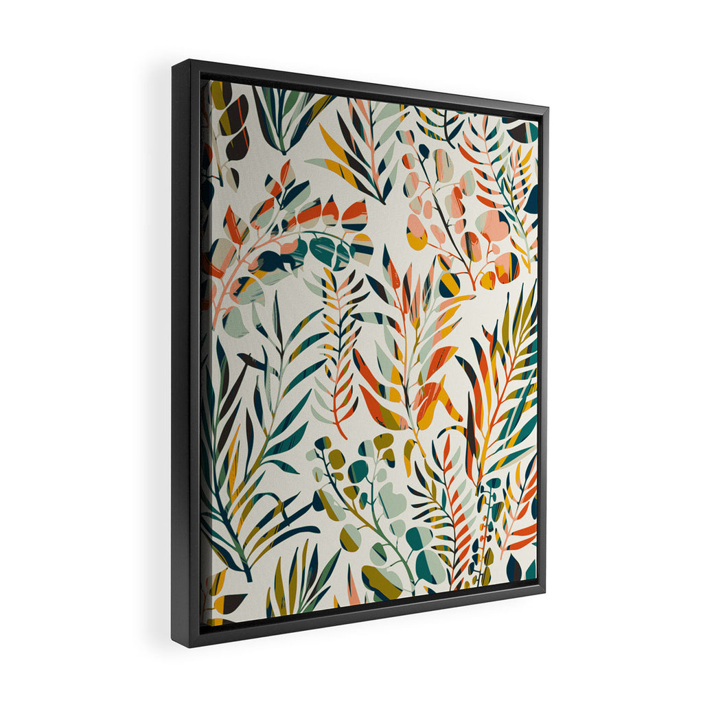 colorful leaves pattern Framed Canvas Print Gallery Image 2