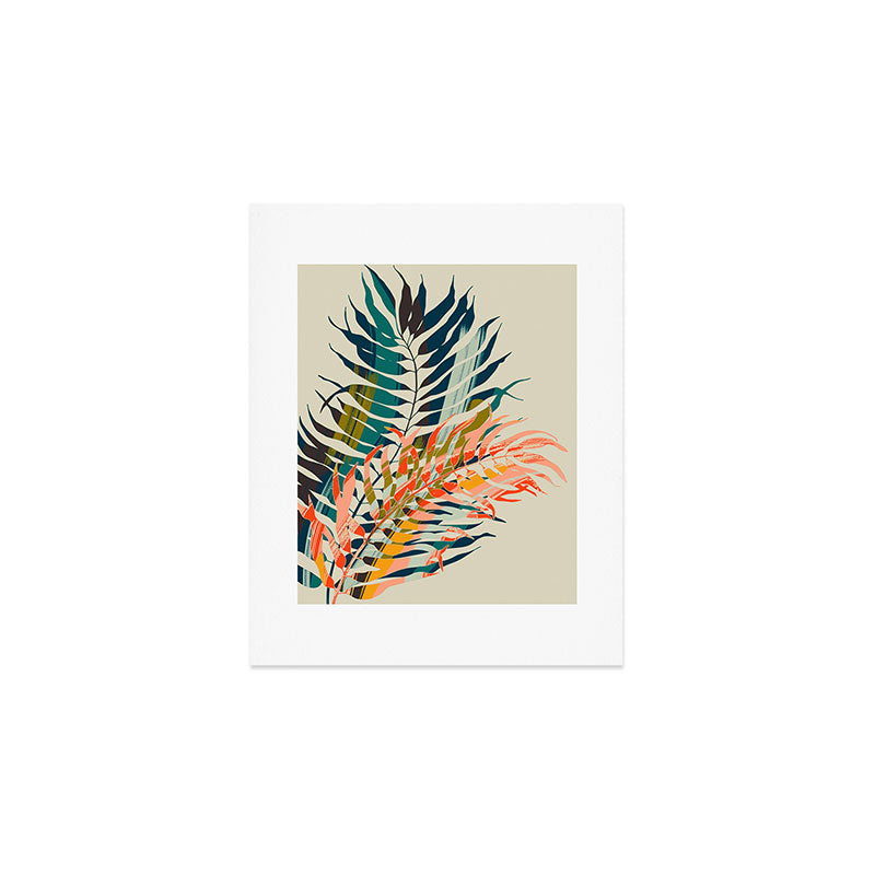 colorful palm leaves Art Print Gallery Image 1