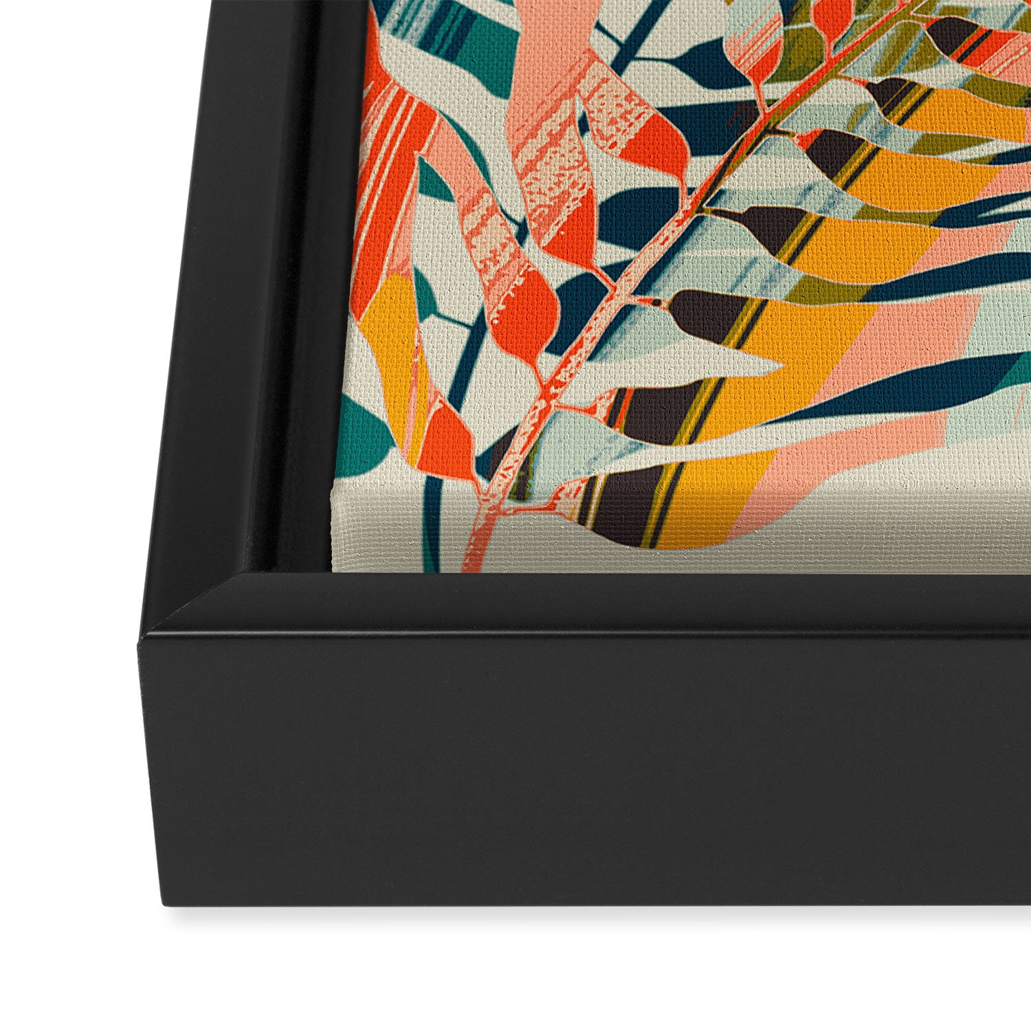 colorful palm leaves Framed Canvas Print Gallery Image 3