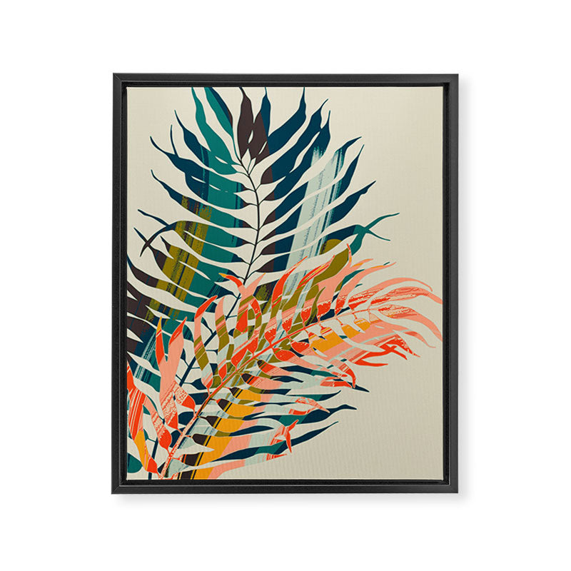 colorful palm leaves Framed Canvas Print Gallery Image 6