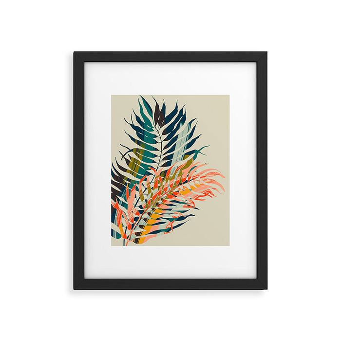 colorful palm leaves Framed Art Print Gallery Image 1
