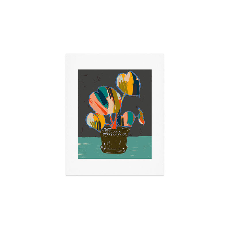 colorful plant pot Art Print Gallery Image 1
